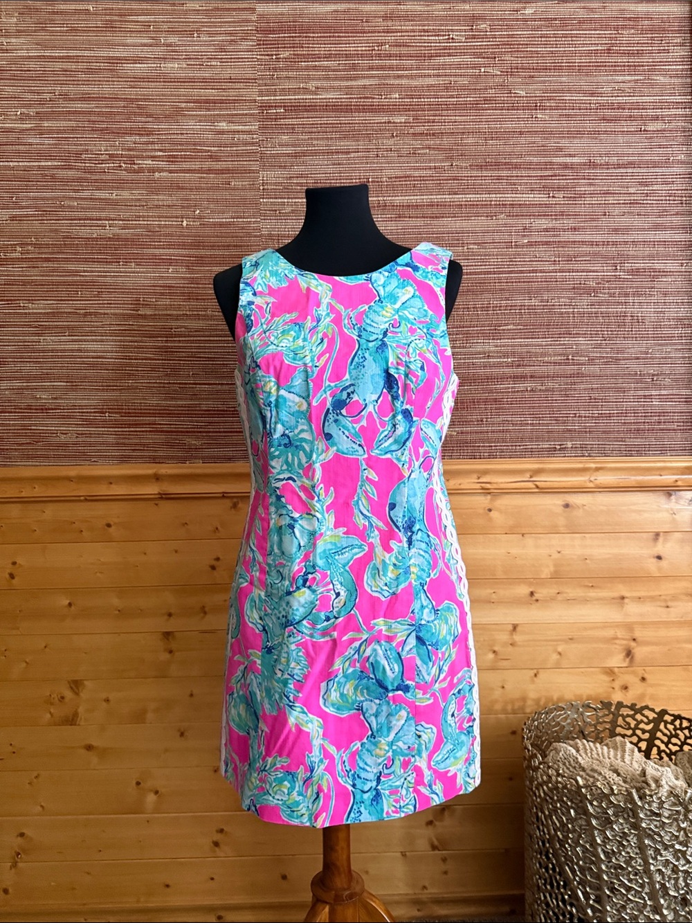 Lilly Pulitzer Pink and Turquoise Sleeveless Dress